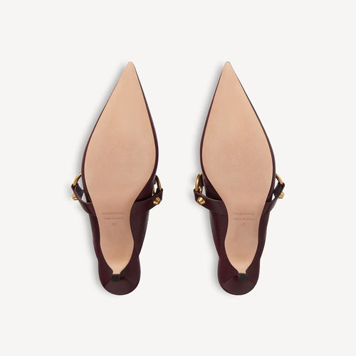 BALENCIAGA Monaco Buckle Leather Mules