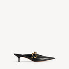 BALENCIAGA Monaco Buckle Leather Mules