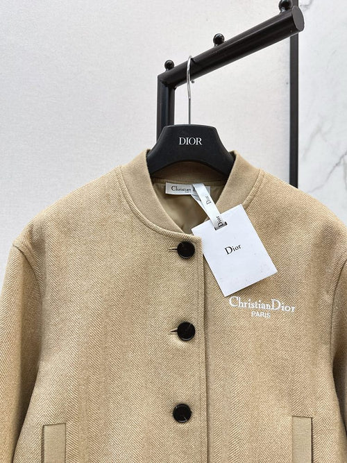 Dior Atelier Herringbone Wool Bomber Jacket