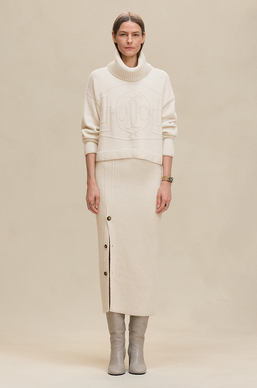 Hermès “Lys de Neige” Wool-Cashmere Turtleneck Set