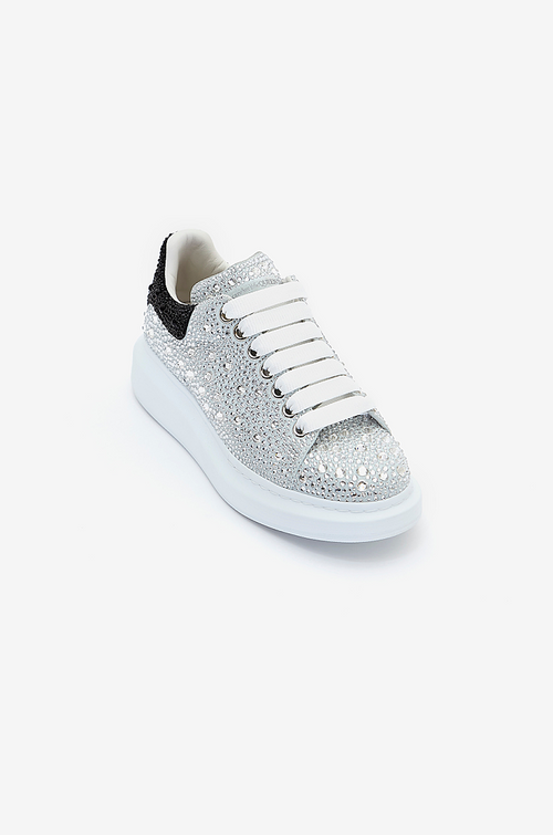Alexander McQueen Oversized Sneaker – Crystal-Embellished with Black Heel Tab