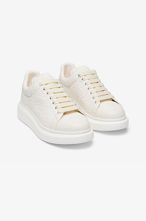 Alexander McQueen Oversized Sneaker – Ivory Embossed Leather