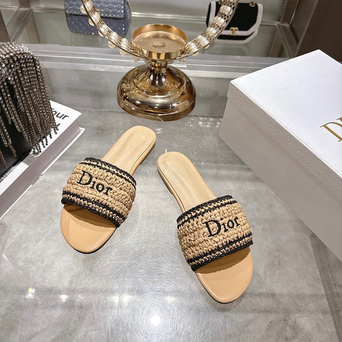 DIOR Dway Raffia Slide Sandals