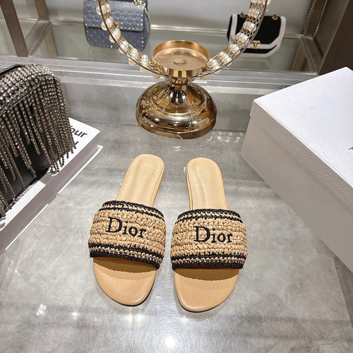 DIOR Dway Raffia Slide Sandals
