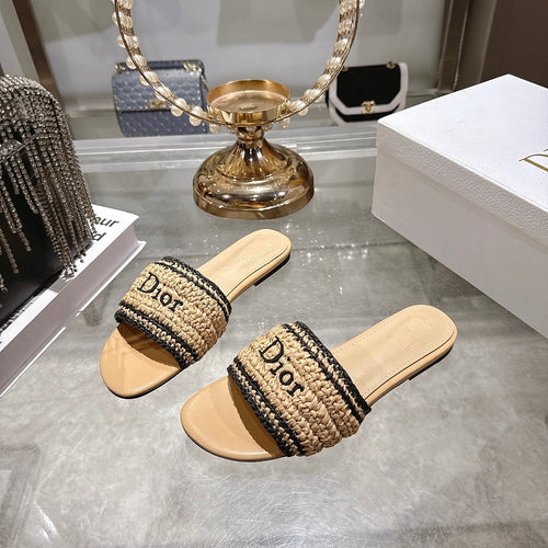 DIOR Dway Raffia Slide Sandals
