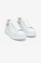 Alexander McQueen Oversized Sneaker – White with Soft Pink Embossed Heel