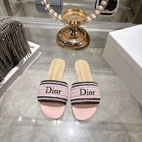 DIOR Dway Raffia Slide Sandals