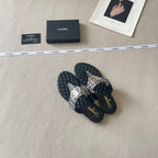 CHANEL Quilted Leather CC Thong Sandal