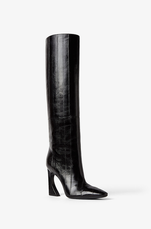 Fendi Stiletto Leather Knee-High Boots – Black