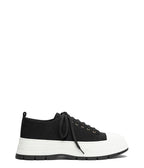 CHANEL Platform Canvas Sneaker — Black & White