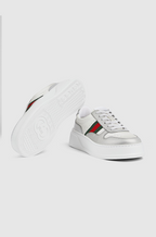 Gucci Ace Platform Sneaker – Silver Metallic Trim