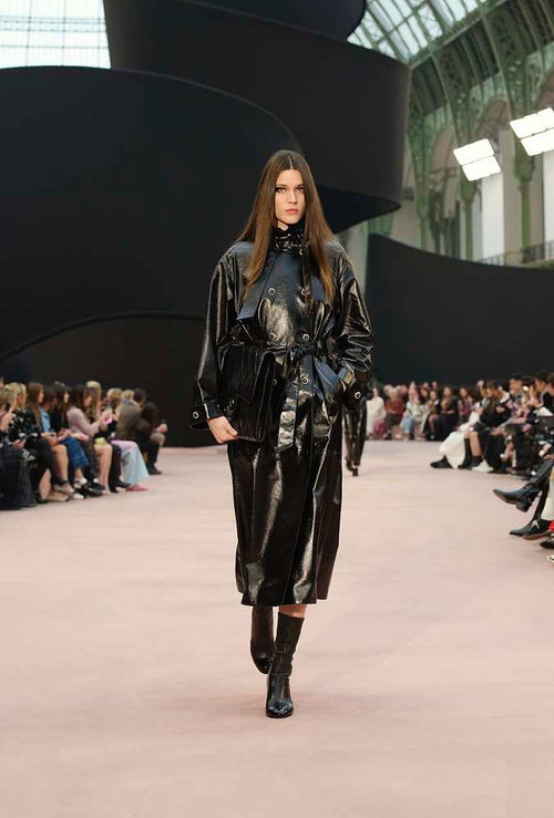 Chanel Stretch Lambskin & Patent Calfskin High Boots with Pearled Heel