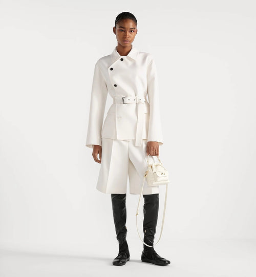 Dior Ivory Belted Mini Trench Jacket