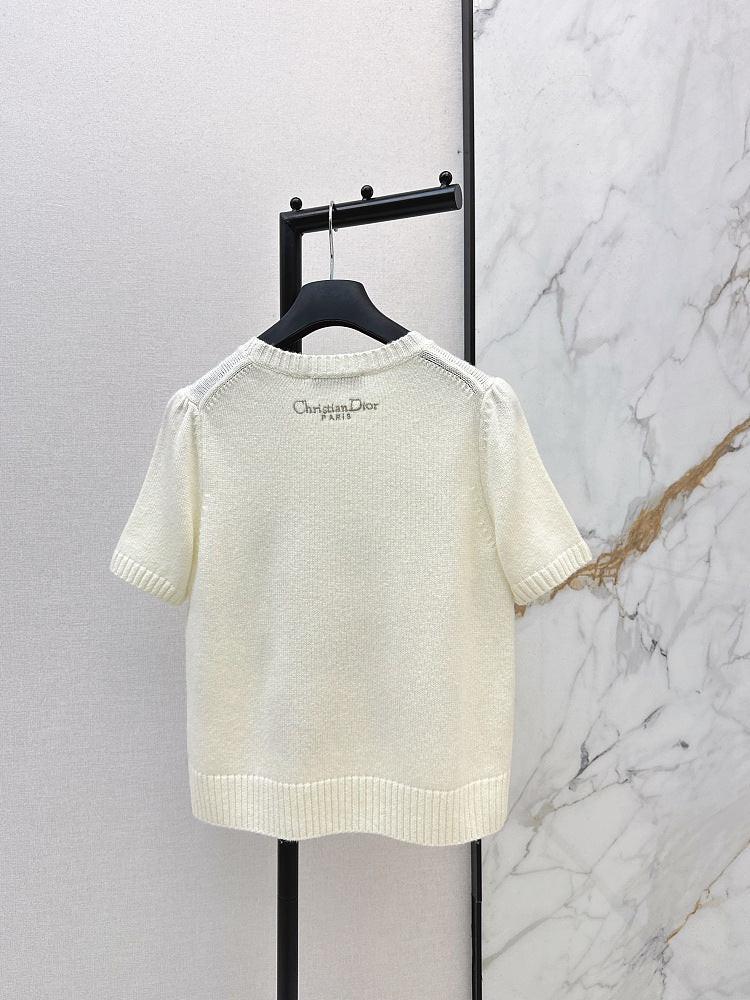 Dior was Pegasus Embroidered Knit Short-Sleeve Top – LUXE LIVING