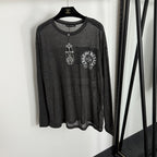 Chrome Hearts Long Sleeve Tee with Crest Emblem