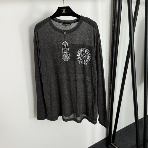 Chrome Hearts Long Sleeve Tee with Crest Emblem