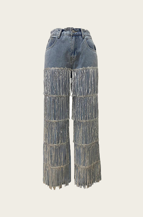 “Azerai Glint” Luxe Edition Fringe Denim – Velour de Luxe Collection