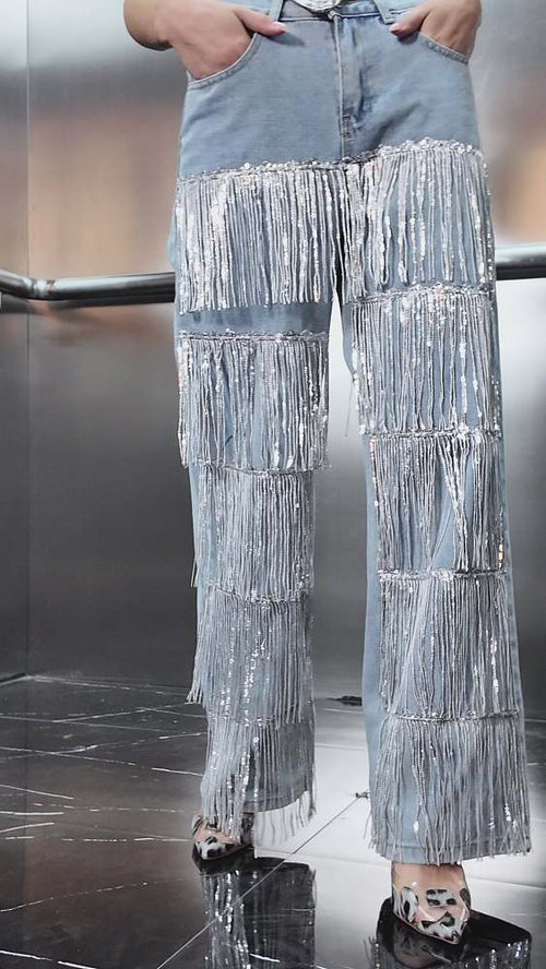 “Azerai Glint” Luxe Edition Fringe Denim – Velour de Luxe Collection