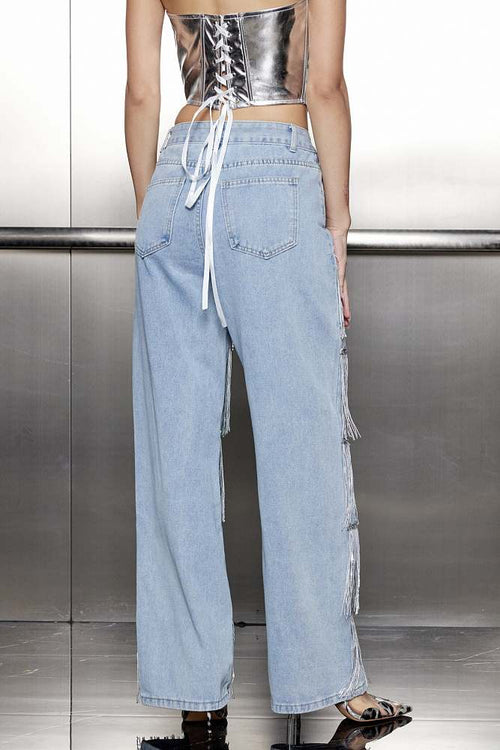 “Azerai Glint” Luxe Edition Fringe Denim – Velour de Luxe Collection