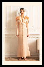 “Jardin de Soleil” 3D Floral Blazer Gown – Velour de Luxe Award Couture