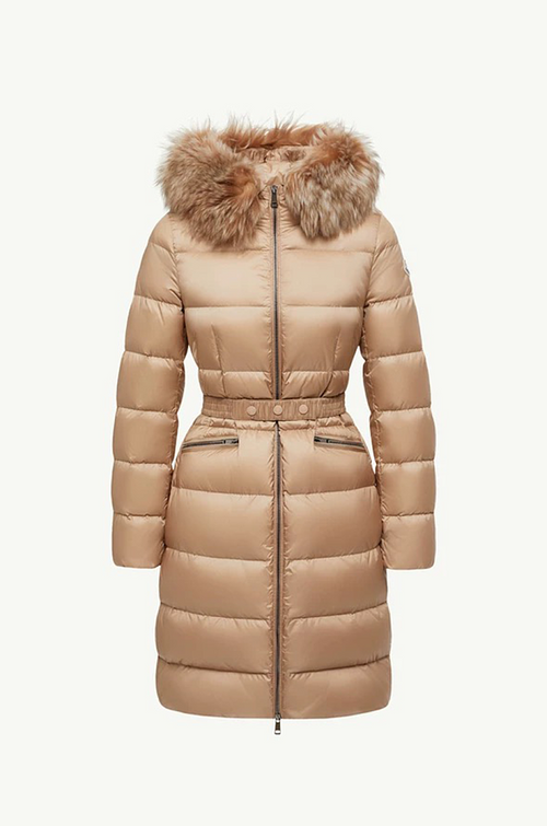 Moncler “Lustre du Nord” Belted Down Coat with Fox Fur Hood – Winter Luxe Edition