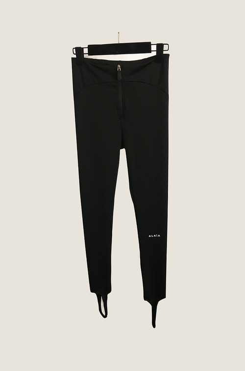 Alaïa Sculpt High-Stretch Stirrup Leggings – Noir Contour Edition