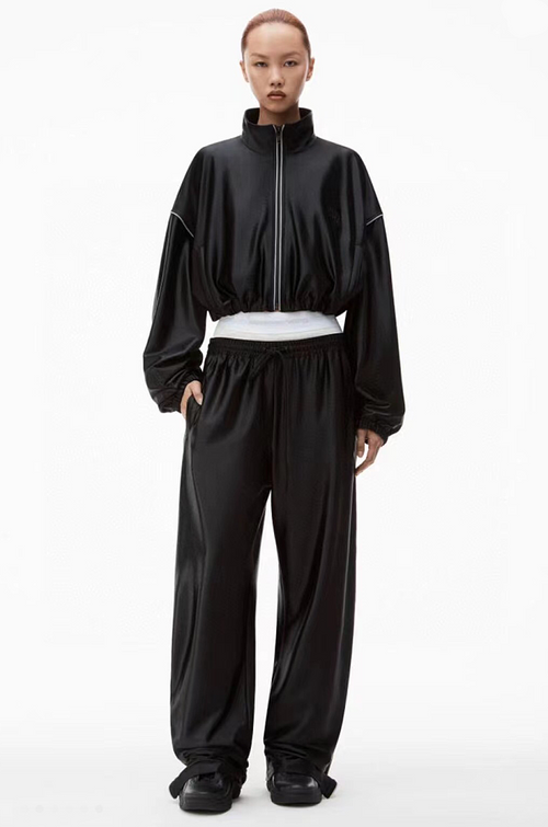 Alexander Wang Noir Satin Tracksuit Set – Signature Street Luxe Edition