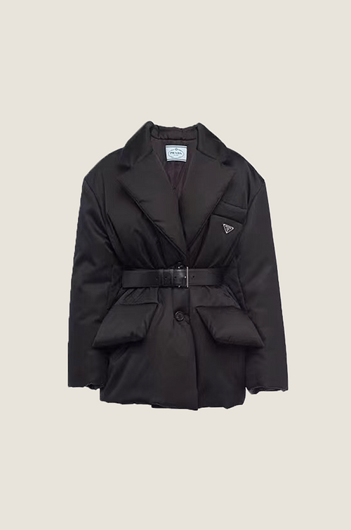Prada Belted Re-Nylon Puffer Blazer – Iconic Milano Edition