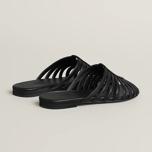 HERMÈS Chypre-Style Noir H Sandals