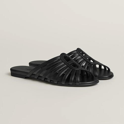 HERMÈS Chypre-Style Noir H Sandals