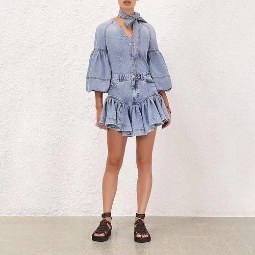 'Taylor Rouge' Denim Skirt Set