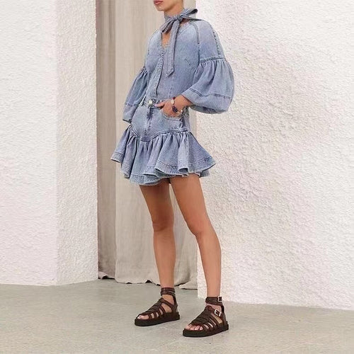 'Taylor Rouge' Denim Skirt Set