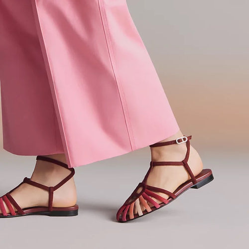 HERMÈS Roseraie Dégradé Ankle-Wrap Sandals