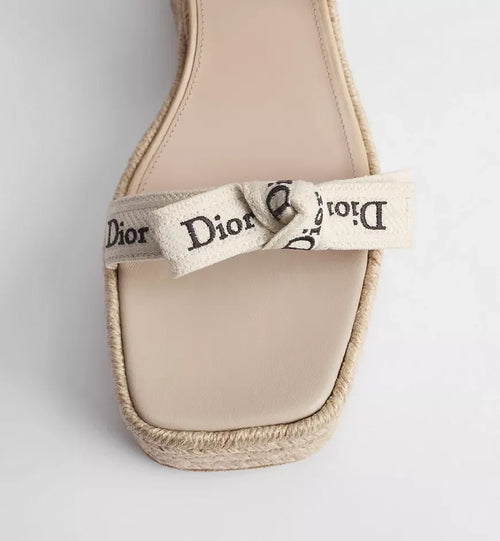 CHRISTIAN DIOR Dway Bow Espadrille Wedge Sandals
