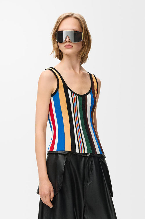 LOEWE Striped Ribbed Knit Tank Top