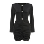 SYNDICATE™ Crystal-Link Ruched Mini Dress