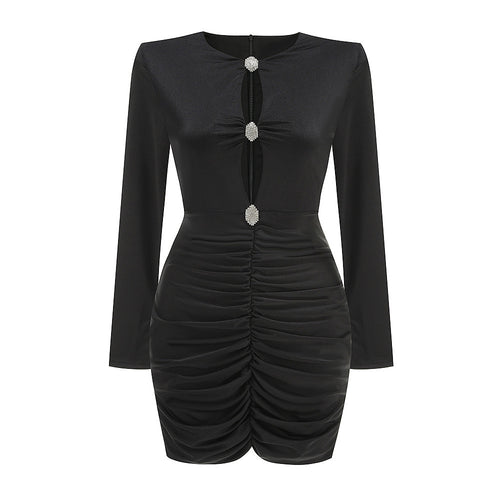 SYNDICATE™ Crystal-Link Ruched Mini Dress