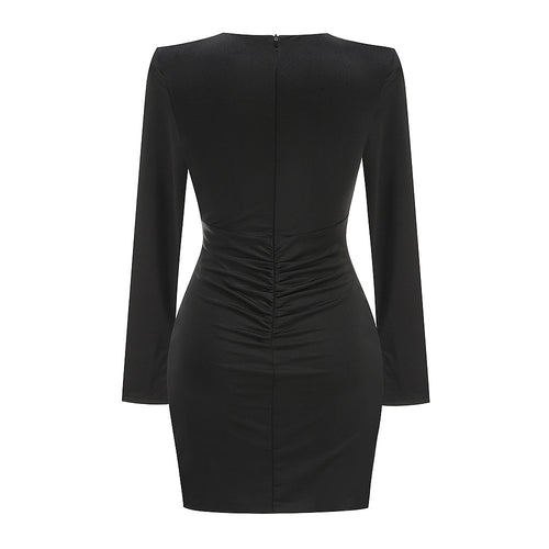 SYNDICATE™ Crystal-Link Ruched Mini Dress