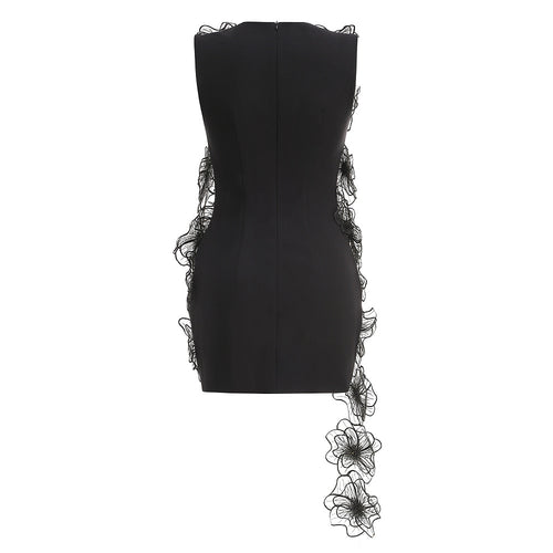 JARDIN IMPÉRIAL™ Couture Floral Appliqué Mini Dress