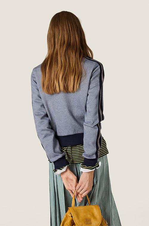 Miu Miu Deux-Tonal Knit Track Jacket