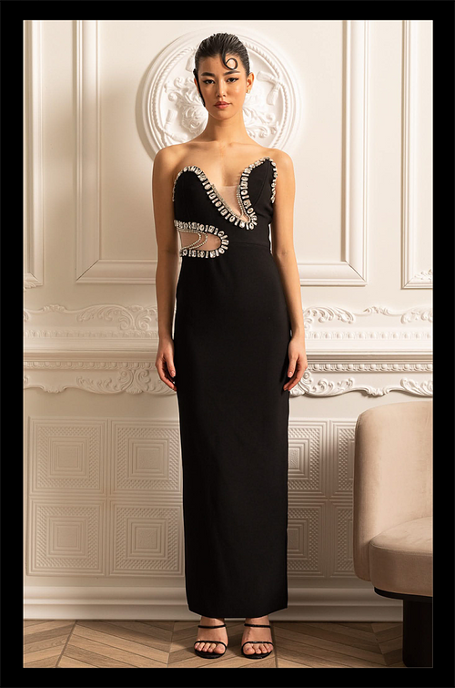 “Lueur d’Ivoire” Crystal Contour Gown