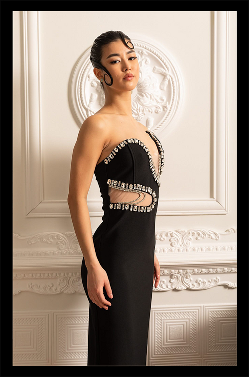“Lueur d’Ivoire” Crystal Contour Gown