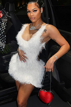 'Sinclair' Fur Mini  Dress