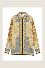 “Regalia d’Oro” Baroque Silk Blouse