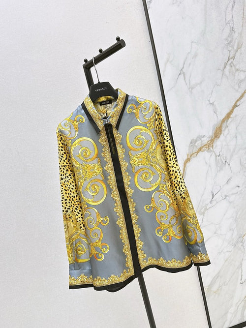 “Regalia d’Oro” Baroque Silk Blouse