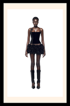 "La Fleur d’Ébène” Velvet Corset Mini Dress