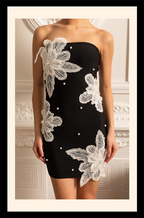 “Lys de Nuit” Embellished Strapless Mini Dress