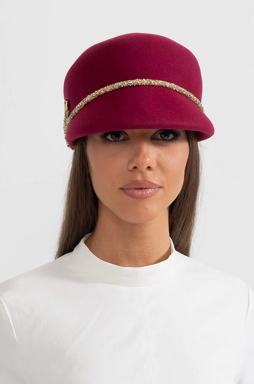 “Marlène Royale” Jeweled Wool Cap