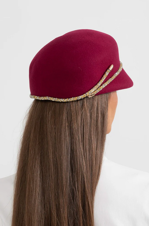 “Marlène Royale” Jeweled Wool Cap