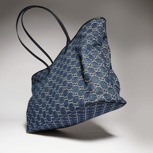 Gucci Tribeca Large Tote Bag — Dark Blue GG Denim